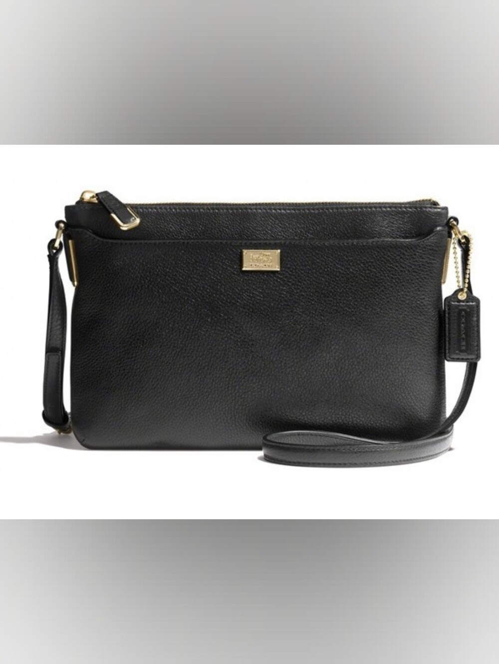 COACH Black Pebbled Leather Crossbody Bag